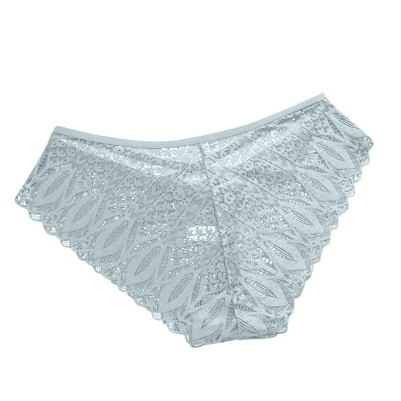 Lmnyox Sexy Panties for Women Breathable Floral Lace Underwear Seamless See Through Bikini Briefs Comfortable Lingerie