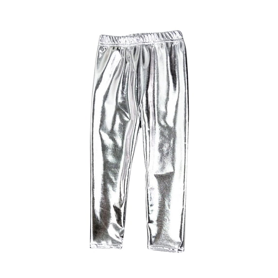 Lmnyox Shiny Pants for Toddler Kids Casual Loose Elastic Waist Performance Trousers Fashion Party Pants