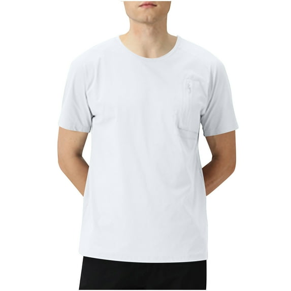 Lmnyox Short Sleeve Basic Tee for Men Casual Athletic Sport T Shirt with Pocket Crew Neck Summer Running Tops