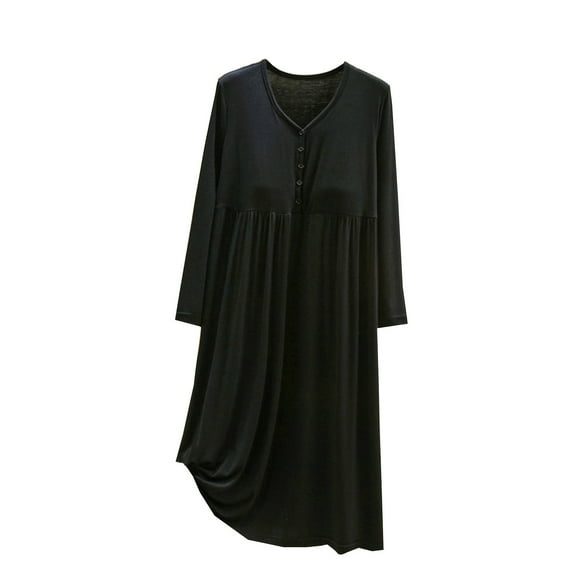 Lmnyox Short Sleeve Nightgown for Women Botton Down Sleep Dress Summer Soft Flowy Nightwear Pajama Dress