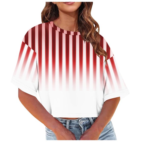 Lmnyox Short Sleeve T Shirt for Women Loose Casual Round Neck Shirts Summer Fashion Blouse Tops