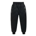 thumbnail image 1 of Lmnyox Snow Pants for Toddler Kids Plain Fleece Lined Puffer Down Pants Winter Warm Pants with Pockets, 1 of 3