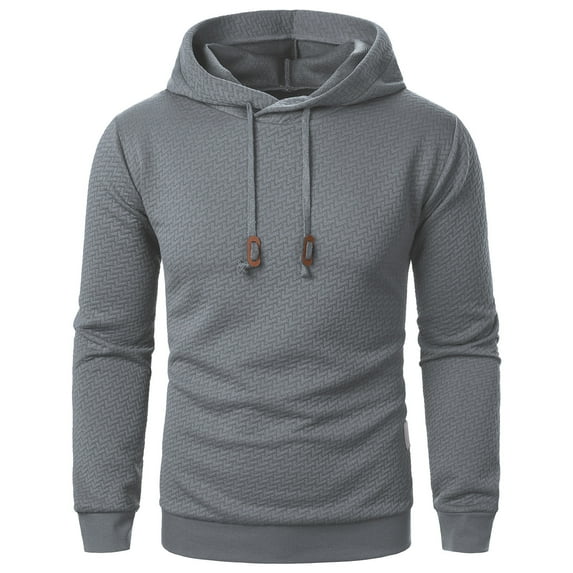 Lmnyox Solid Long Sleeve Hoodies for Men Classic Fashion Drawstring Hooded Sweatshirt Casual Athletic Pullover