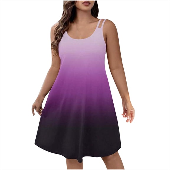 Lmnyox Spaghetti Strap Dress For Women Soft Sleeveless V Neck Mini Dress Summer Lightweight Dress