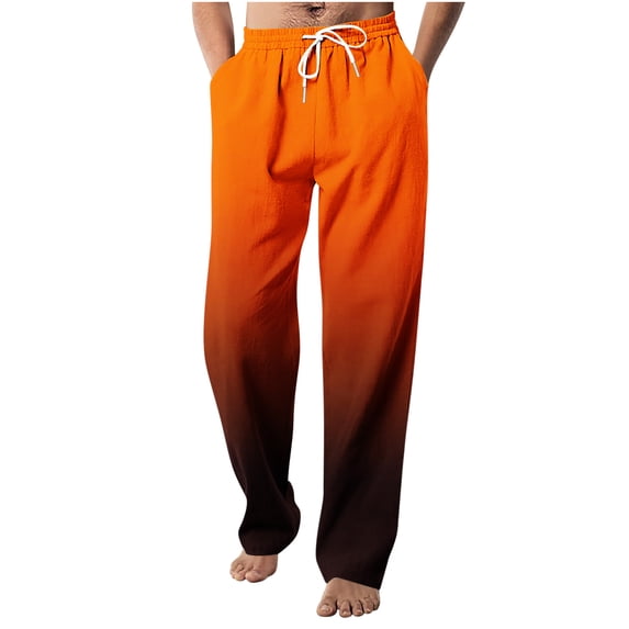 Lmnyox Straight Leg Lounge Pants for Men Lightweight Drawstring Workout Pants Comfy Pocket Athletic Trousers Open Bottom