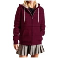 thumbnail image 1 of Lmnyox Striped Zip Up Hoodies for Women Long Sleeve Drawstring Sweatshirt Jacket Casual Hooded Jacket with Pocket, 1 of 7
