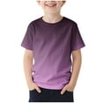 thumbnail image 1 of Lmnyox Summer Basic Tee Kids Casual Short Sleeve Crew Neck Gradient T Shirts Girls Boys Summer Athletic Tops, 1 of 4