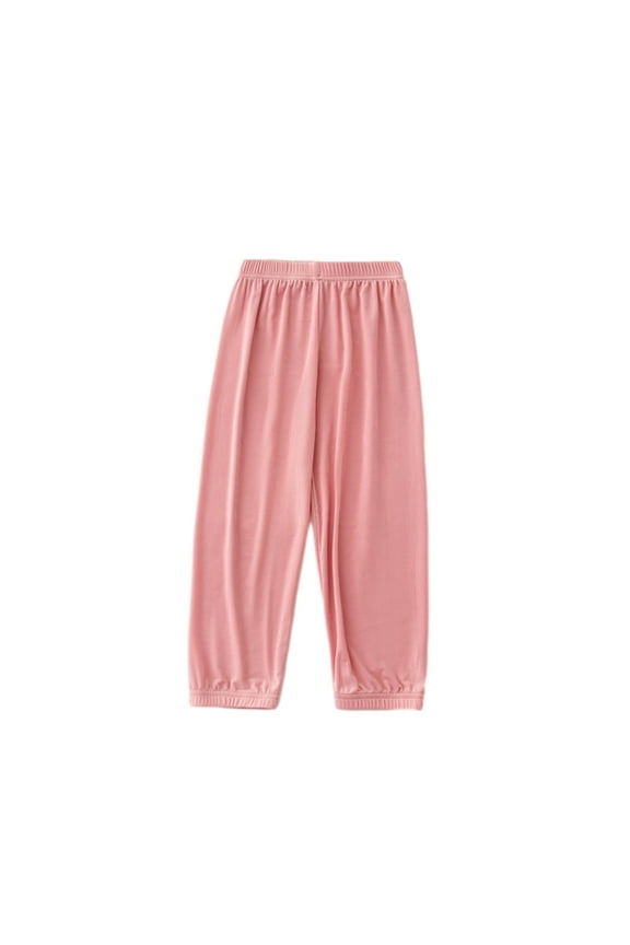 Summer Casual Pants for Girls Soft Elastic Waist Bloomer Pants Lightweight Solid Color Pants