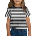 thumbnail image 1 of Lmnyox Summer Casual Striped T Shirt for Kids Short Sleeve Crew Neck Basic Tee Shirt Loose Boys Girls Tops, 1 of 8