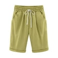 thumbnail image 1 of Lmnyox Summer Drawstring Shorts for Women High Waist Knee Length Short Pants Casual Vacation Beach Short with Pocket, 1 of 3