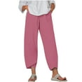 thumbnail image 1 of Lmnyox Summer Fashion Capri Pants for Women Baggy Straight Leg Capris with Pocket Lightweight Cropped Trousers, 1 of 5