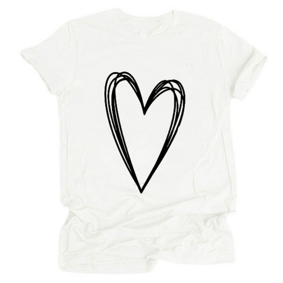 Lmnyox Summer Print Basic T Shirt for Women Soft Short Sleeve Crew Neck Tees Loose Casual Beach Tops