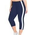 thumbnail image 1 of Lmnyox Summer Stretchy Yoga Capris for Women Elastic Waist Capri Pants Athletic Running Capris with Pocket, 1 of 6