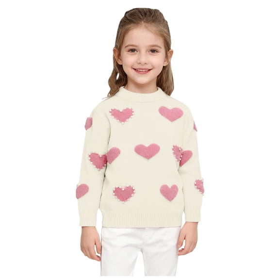 Lmnyox Sweaters for Girls Cute Warm Graphic Crew Neck Knit Pullover Fashion Long Sleeve Sweater Tops