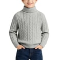 thumbnail image 1 of Lmnyox Sweaters for Kids Plain Long Sleeve Turtleneck Cable Knit Pullover Winter Casual Warm Sweaters, 1 of 8