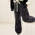 thumbnail image 1 of Lmnyox Sweatpants for Kids Classic Loose Drawstring Cuffed Joggers Casual Workout Pants with Pockets, 1 of 8