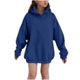 thumbnail image 1 of Lmnyox Sweatshirts for Kids Baggy Solid Color Long Sleeve Oversized Fleece Lined Hoodies Casual Sports Pullover with Pockets, 1 of 8