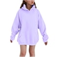 thumbnail image 1 of Lmnyox Sweatshirts for Kids Baggy Solid Color Long Sleeve Oversized Fleece Lined Hoodies Casual Sports Pullover with Pockets, 1 of 8