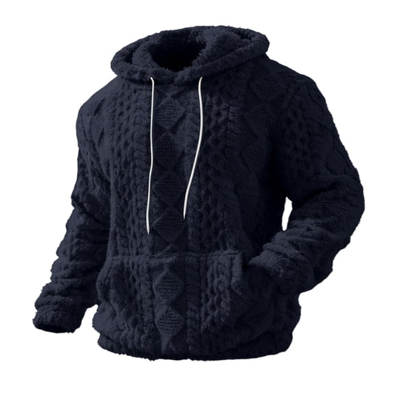Lmnyox Sweatshirts for Men Fall Winter Warm Fuzzy Fleece Hoodies Casual Fashion Long Sleeve Pullover with Pockets
