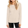 thumbnail image 1 of Lmnyox T-Shirts for Kids Solid Color Long Sleeve Crew Neck Lightweight Pullover Casual Sports Undershirts, 1 of 9