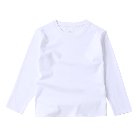 Lmnyox T-Shirts for Toddler Kids Fall Solid Color Long Sleeve Crew Neck Pullover Casual Lightweight Tee