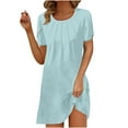 thumbnail image 1 of Lmnyox T-shirt Dress for Women Short Sleeve Round Neck Mini Dress Summer Lightweight Short Dress, 1 of 1