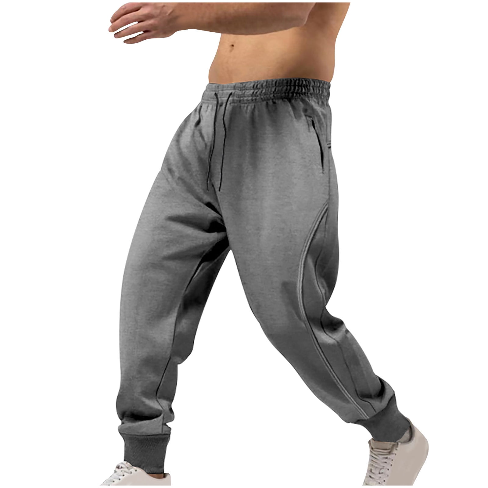 Lmnyox Tapered Leg Sweatpants for Men Elastic Waist Drawstring Gym