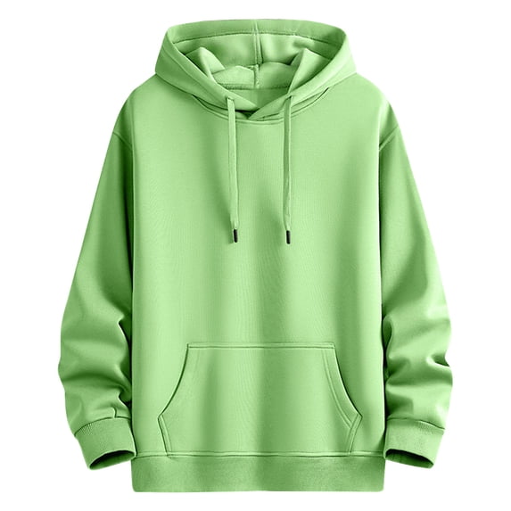 Lmnyox Thick Sweatshirts for Men Solid Fleece Lined Thermal Hoodies Fall Winter Casual Pullover Tops with Pocket