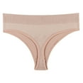 thumbnail image 1 of Lmnyox Thongs for Women Soft Stretchy Fashion Hipster Panties Breathable High Cut Low Waist Bikini Briefs, 1 of 6