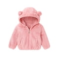 thumbnail image 1 of Lmnyox Toddler Baby Zip Up Hoodies Fuzzy Fleece Ear Hooded Jacket with Pocket Boys Girls Cute Jacket Coat, 1 of 6
