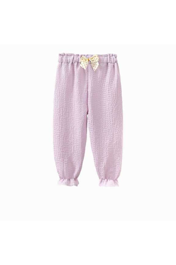 Toddler Children Girl's Pants Lightweight Bloomer Pants Summer Solid Color Long Pants Kid's Clothes