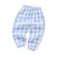 thumbnail image 1 of Lmnyox Toddler Kid's Pants Baggy Plaid Elastic Waist Cuffed Sports Pants Fall Lightweight Workout Trousers, 1 of 3
