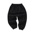 thumbnail image 1 of Lmnyox Toddler Kid's Pants Baggy Striped Elastic Waist Cuffed Sports Pants Fall Lightweight Workout Trousers, 1 of 3