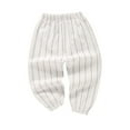 thumbnail image 1 of Lmnyox Toddler Kid's Pants Baggy Striped Elastic Waist Cuffed Sports Pants Fall Lightweight Workout Trousers, 1 of 3