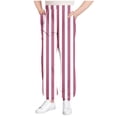thumbnail image 1 of Lmnyox Toddler Kid's Pants Fashion Striped Loose Elastic Waist Cuffed Trousers Teen Lightweight Workout Pants, 1 of 6