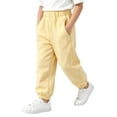 thumbnail image 1 of Lmnyox Toddler Kid's Sweatpants Casual Cozy Cuffed Elastic Waist Trousers Fleece Lined Joggers with Pockets, 1 of 9
