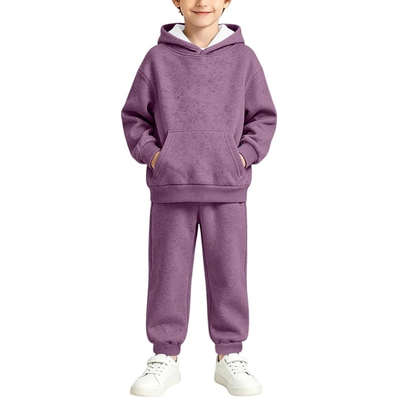 Lmnyox Toddler Kid's Sweatsuit 2 Pieces Hoodies and Sweatpants with Pockets Fall Winter Outfits Sets