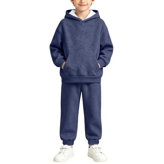 Lmnyox Toddler Kid's Sweatsuit 2 Pieces Hoodies and Sweatpants with Pockets Fall Winter Outfits Sets