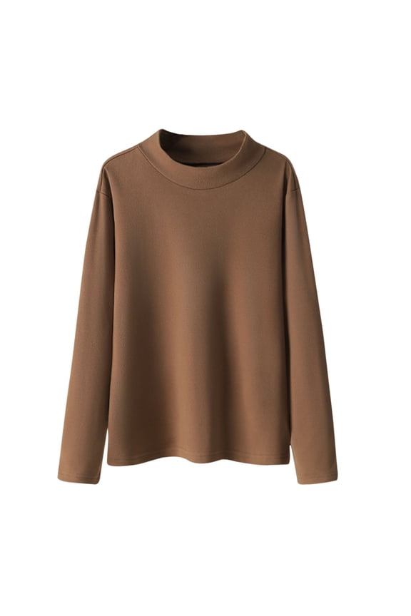 Toddler Kids Basic Shirt Solid Comfy Long Sleeve Mock Neck Undershirt Boys Girls Casual Baselayer Top