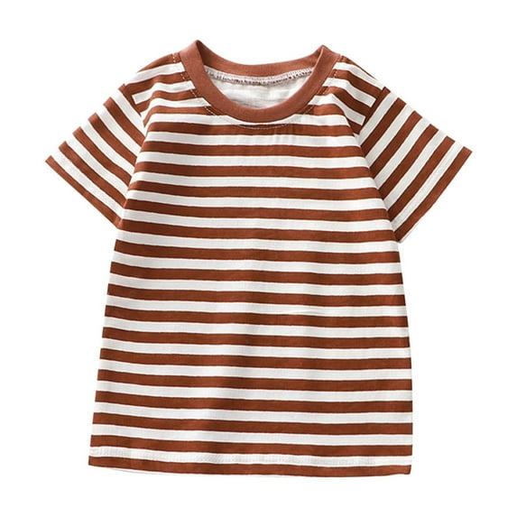 Lmnyox Toddler Kids Cotton Striped Tee Boys Girls Summer Short Sleeve Crew Neck T Shirt Casual Basic Tops