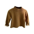 thumbnail image 1 of Lmnyox Toddler Kids Thermal Shirts Solid Long Sleeve Mock Neck Fleece Lined T Shirt Winter Casual Tops, 1 of 3