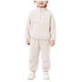 thumbnail image 1 of Lmnyox Toddler kid's Sweatsuit 2 Pieces Warm Fleece Pullover and Sweatpants Clothing Sets for 0-7 Years, 1 of 9