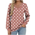 thumbnail image 1 of Lmnyox V Neck Long Sleeve Shirts for Women Casual Dressy T Shirt Fashion Business Office Work Blouses Tops, 1 of 5