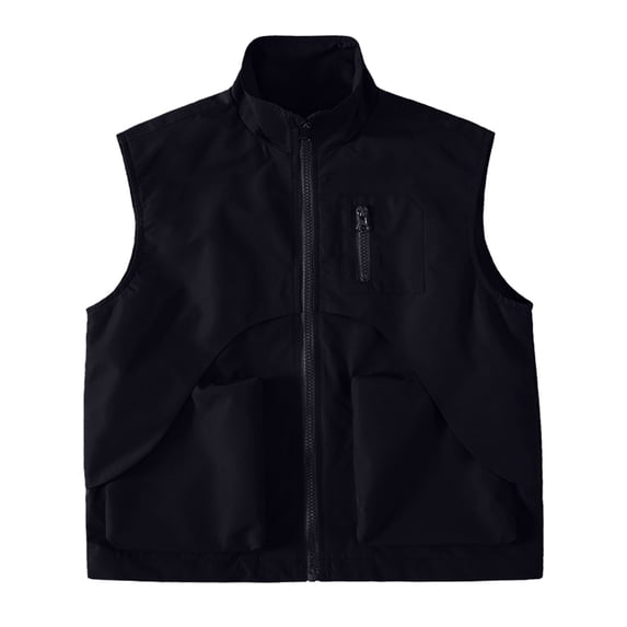 Lmnyox Vests for Kids Fall Casual Solid Color Stand Collar Zipper Up Jackets Sleeveless Outdoor Coats with Pockets