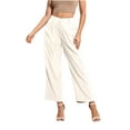 thumbnail image 1 of Lmnyox Wide Leg Capris for Women Casual High Waist Cropped Pants with Pocket Summer Fashion Capri Pants, 1 of 7