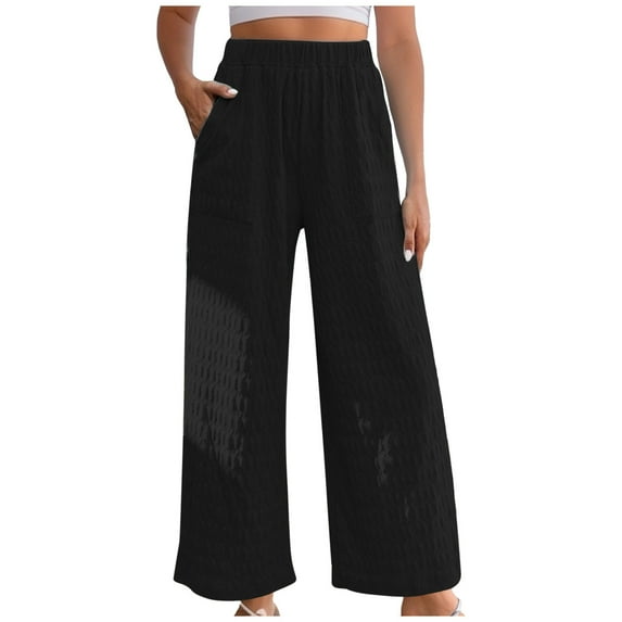 Lmnyox Wide Leg Dress Pants for Women Summer Casual High Waist Palazzo Pants Business Lounge Pants