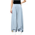 thumbnail image 1 of Lmnyox Wide Leg Pants for Girls Fashion Cute Baggy High Waist Trousers Lightweight Solid Color Workout Pants, 1 of 7