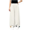 thumbnail image 1 of Lmnyox Wide Leg Pants for Girls Fashion Cute Baggy High Waist Trousers Lightweight Solid Color Workout Pants, 1 of 7