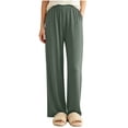 thumbnail image 1 of Lmnyox Wide Leg Pants for Toddler Kids Casual Loose Pull On Pants Plain Athletic Trousers with Pockets, 1 of 7