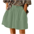 thumbnail image 1 of Lmnyox Wide Leg Shorts for Women Oversized Elastic High Waist Shorts Summer Loose Casual Cotton Linen Pants, 1 of 7
